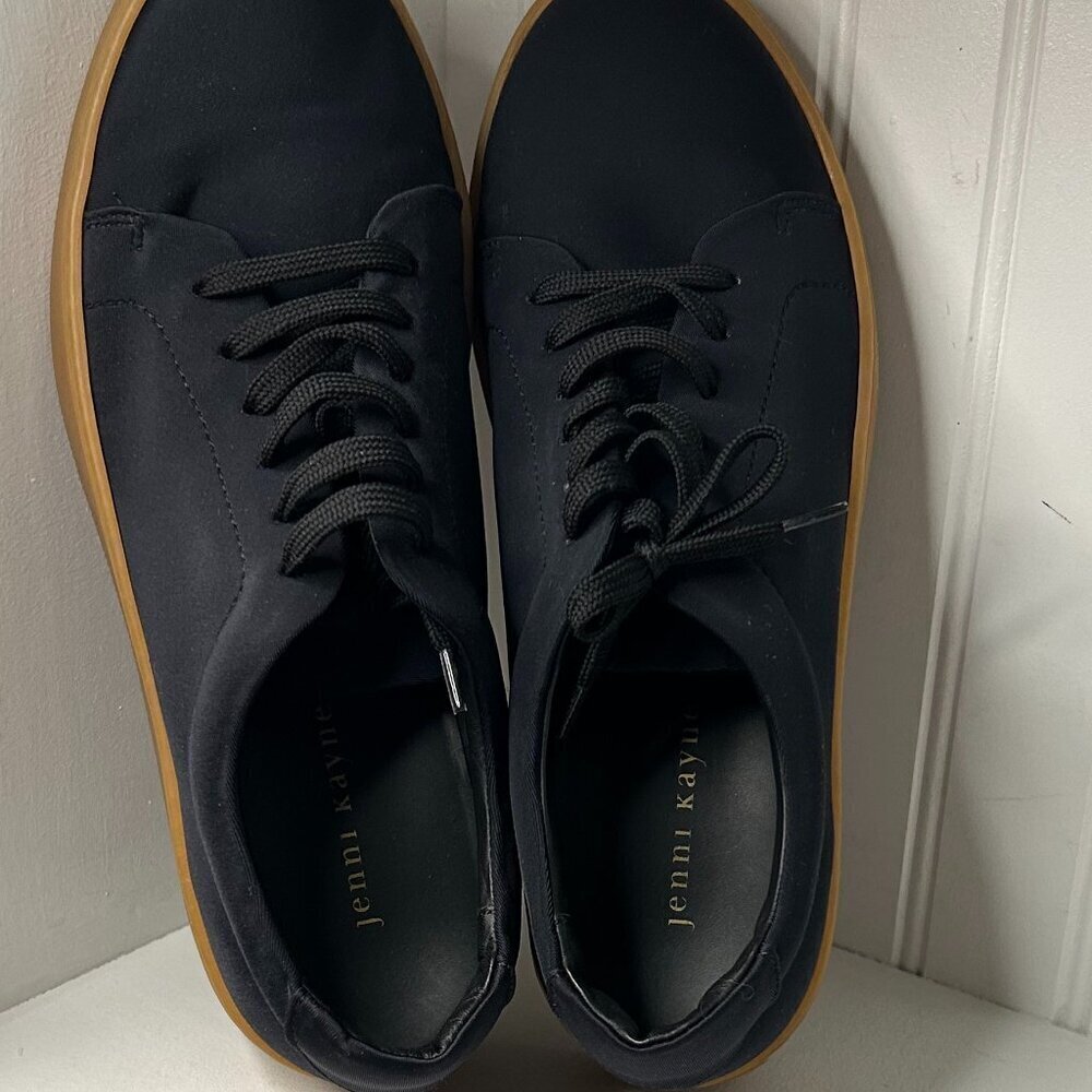 Jenni Kayne Platform Skater Sneakers Black Lace Up Size 11 US Neoprene